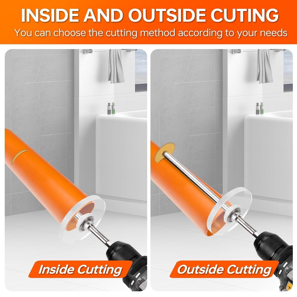 inside Pipe Cutter for PVC Pipe, Cutter Tool Set with 7 Inch Scale Adjustable De