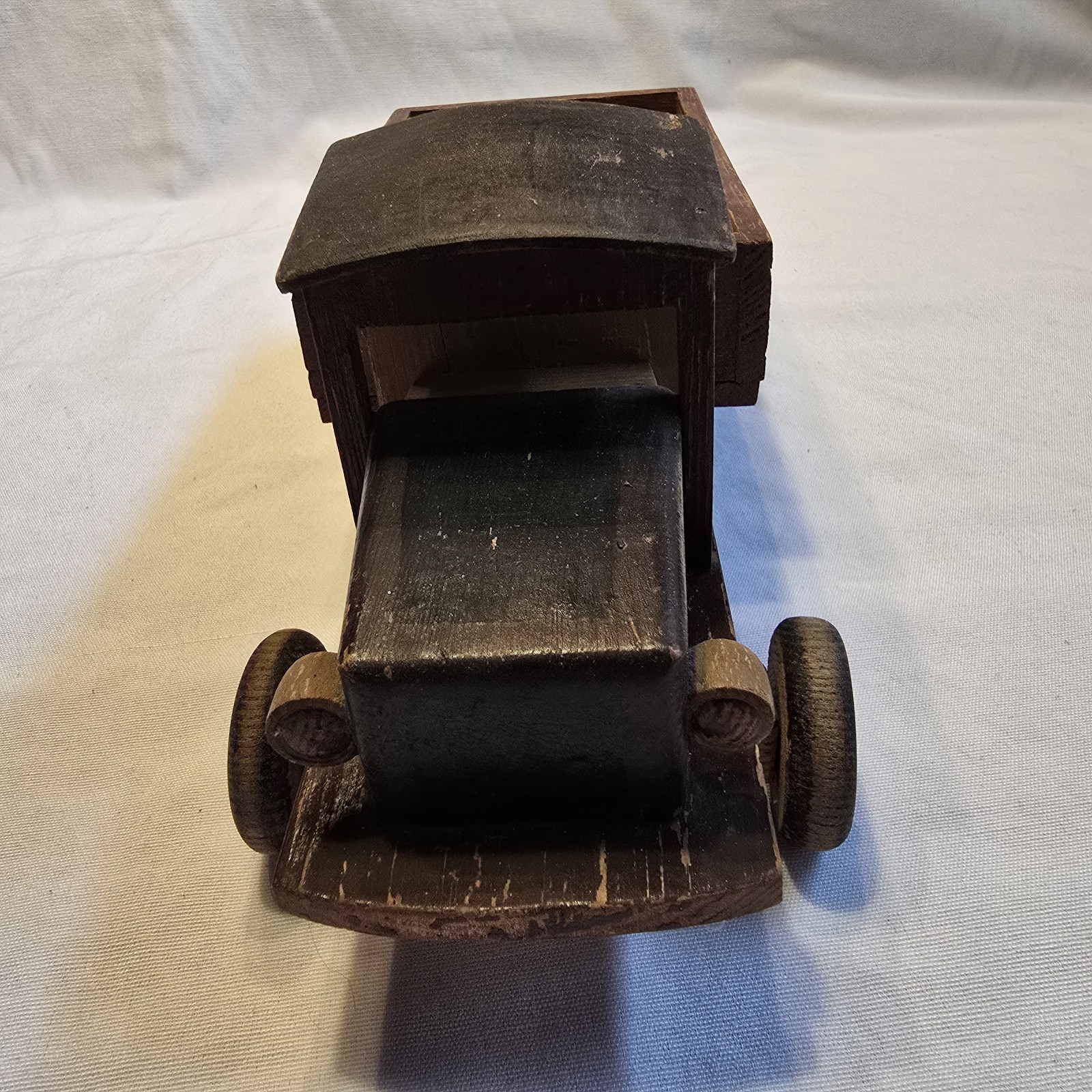 Vintage Wooden Toy Truck Folk Art Primitive Farm Dump Truck w Cargo Crates 12"