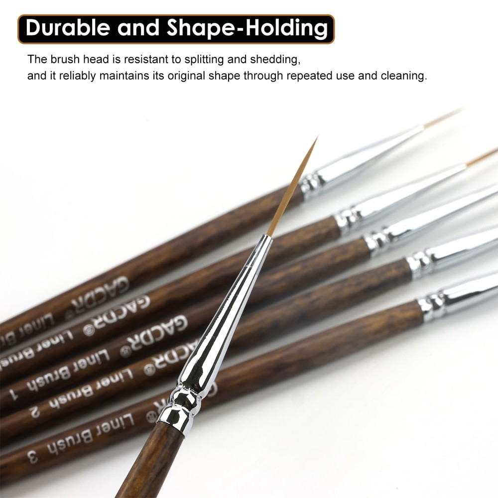 Rigger Liner Brushes 6 Pcs Extra Long Fine Tip Paint Brush Set Script Pinstri...