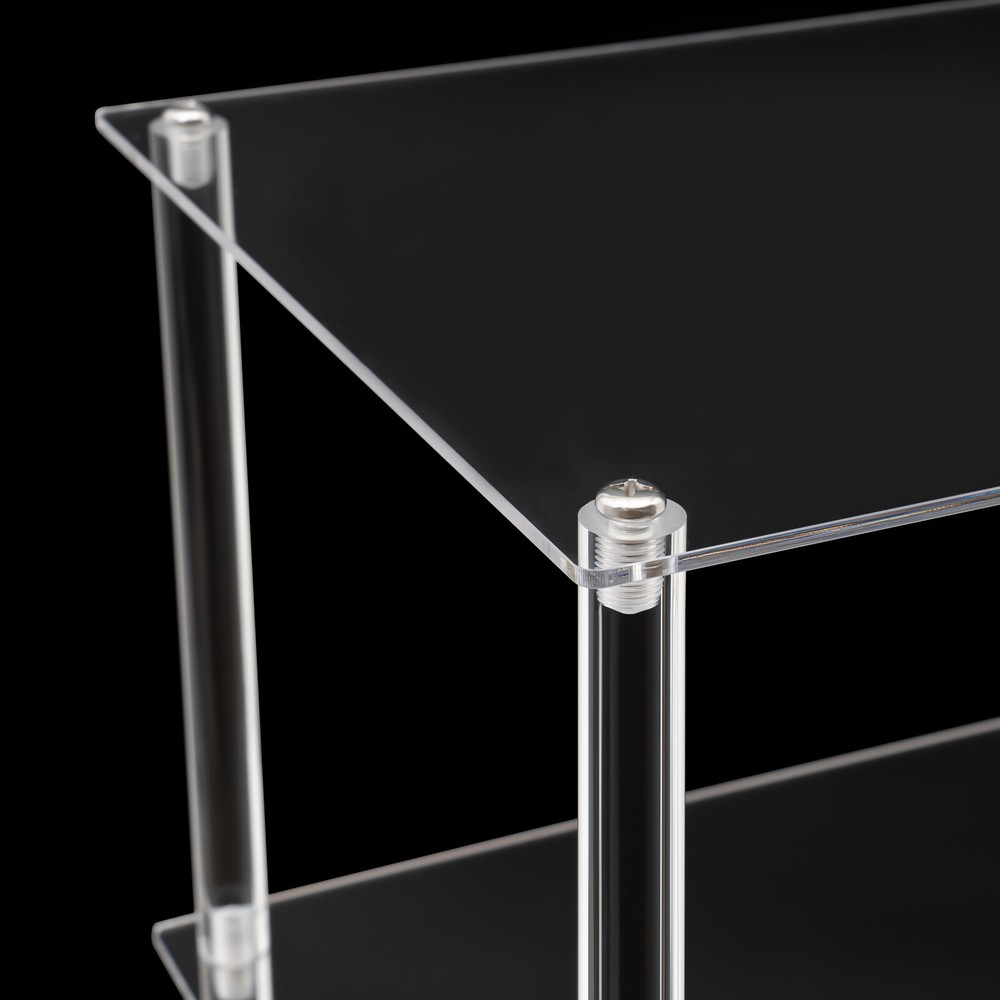3-Tier Mobile Clear Acrylic Printer Stand Storage Shelf Printer Table on Wheel