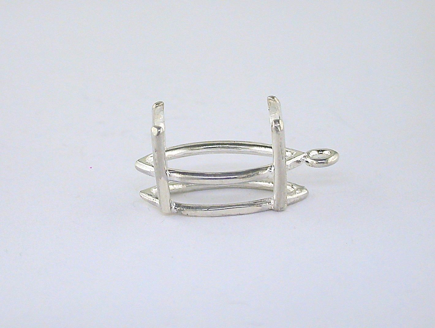 4 Prong Marquise Dangle Setting Sterling Silver