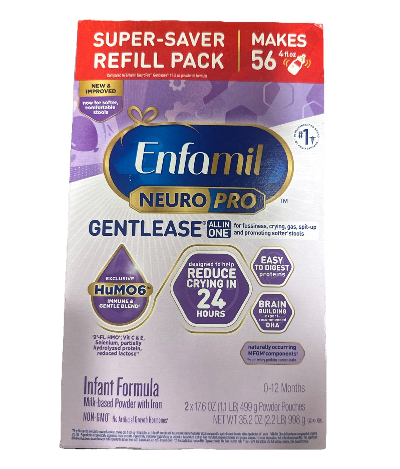 !2 BOX DEAL! ENFAMIL Neuropro Gentlease MilkBased Powder 35.2oz FREE SHIPPING