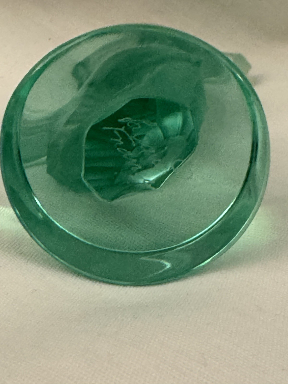 Beautiful Lalique Crystal Green Seahorse Sculpture Signed