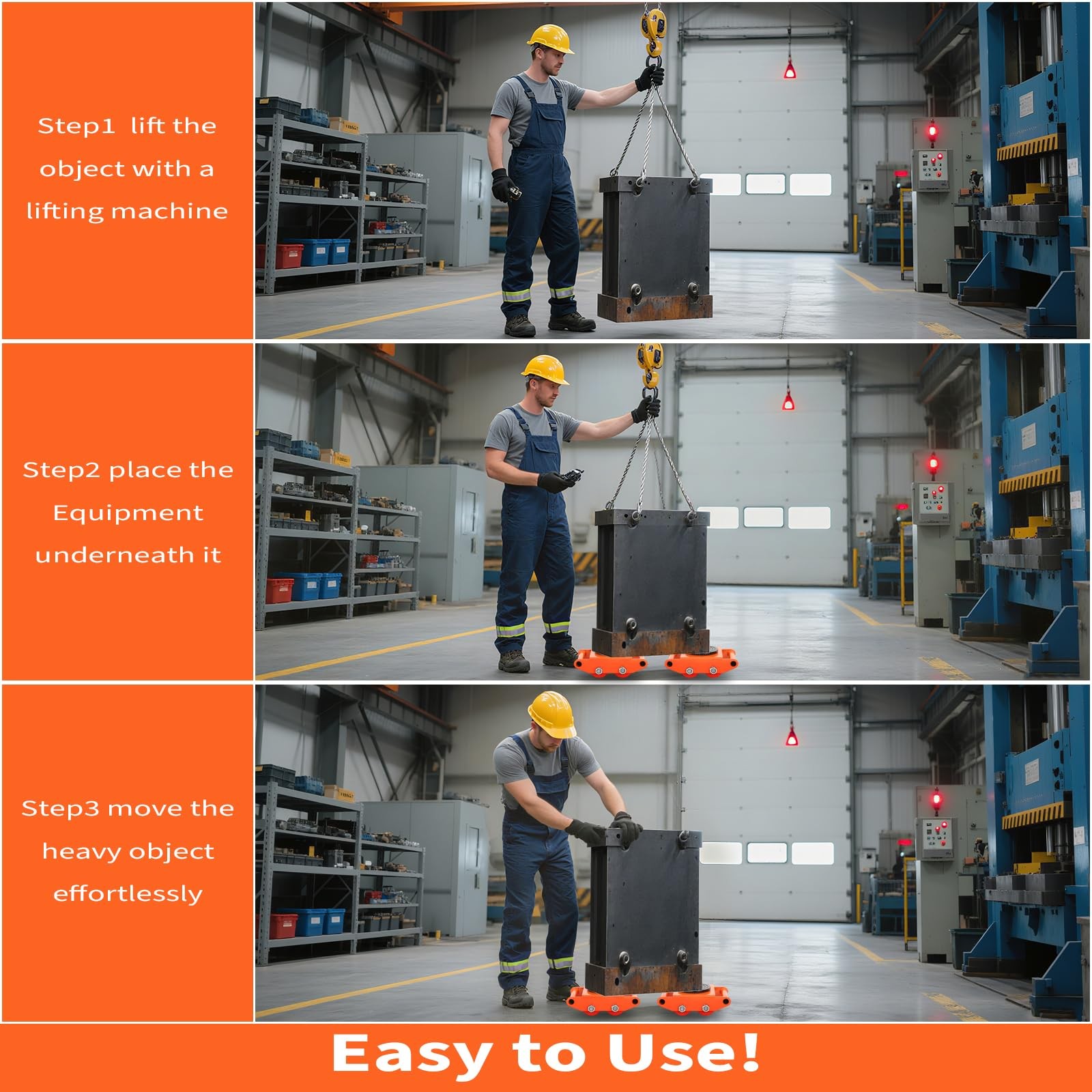 4PCS Machinery Mover 8T/17637lb Heavy Duty Machine Dolly Equipment Roller Skates