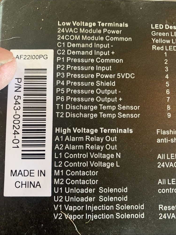 Emerson Copeland Scroll Digital Compressor Controller 543 0024 01 24Volt USED