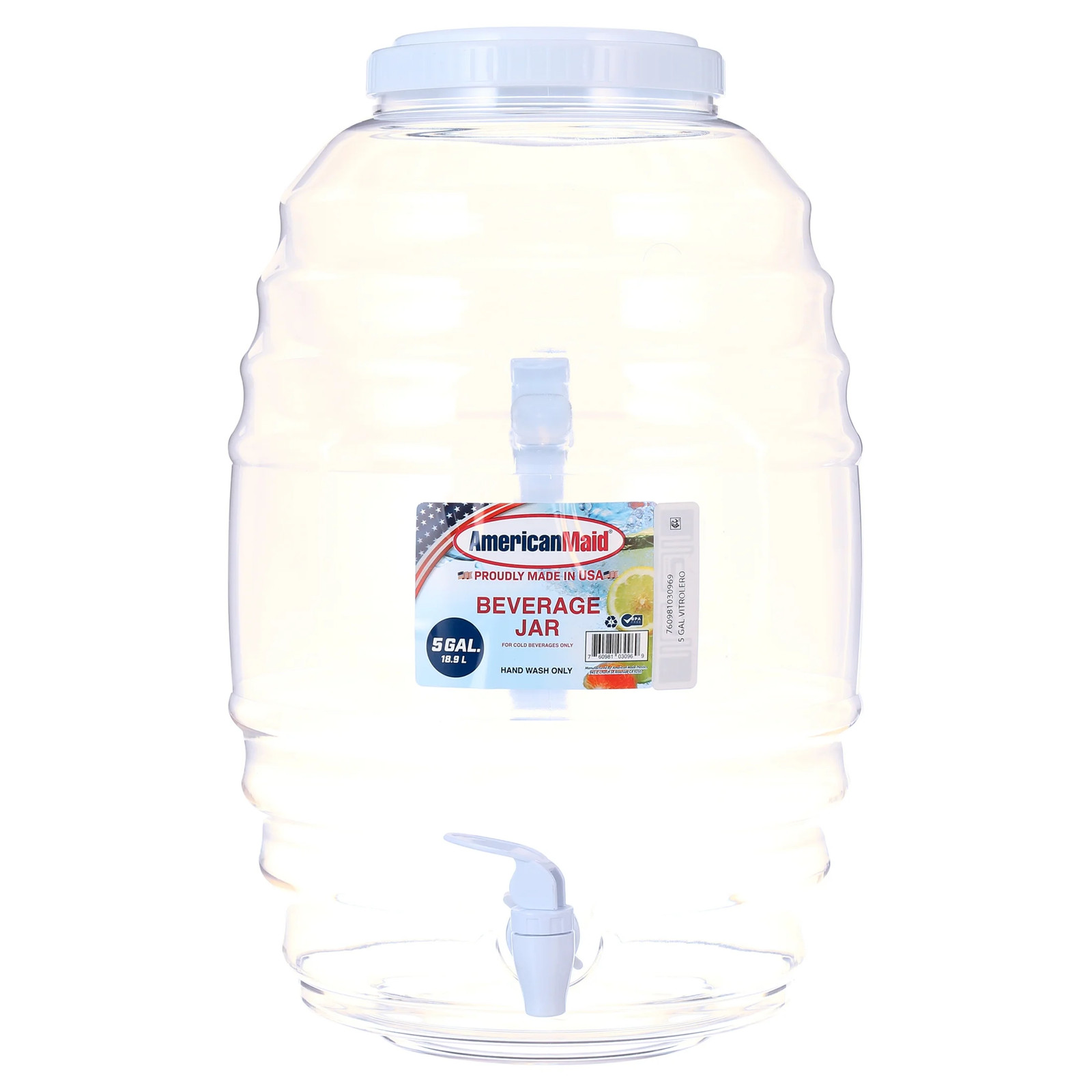 5 Gallon Vitrolero White Beverage Dispenser