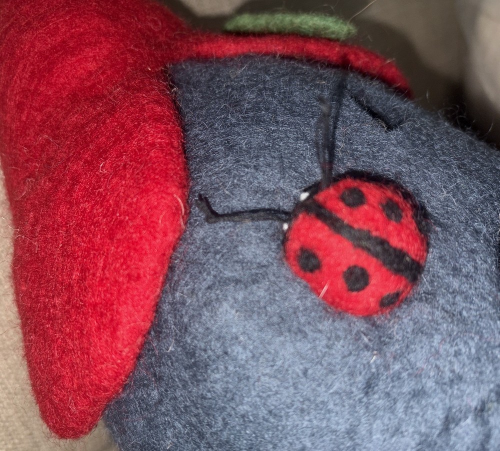 Lady Bug Wool Felt Birdhouse Inside or Outside