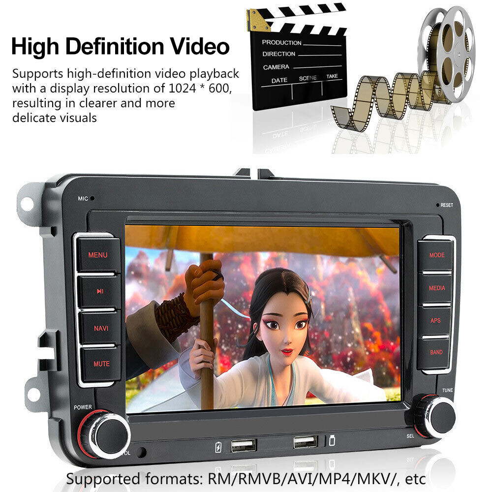 7'' Multimedia Player GPS Sat Nav Carplay Android 11 FM For VW Golf 5 6 Passat Polo