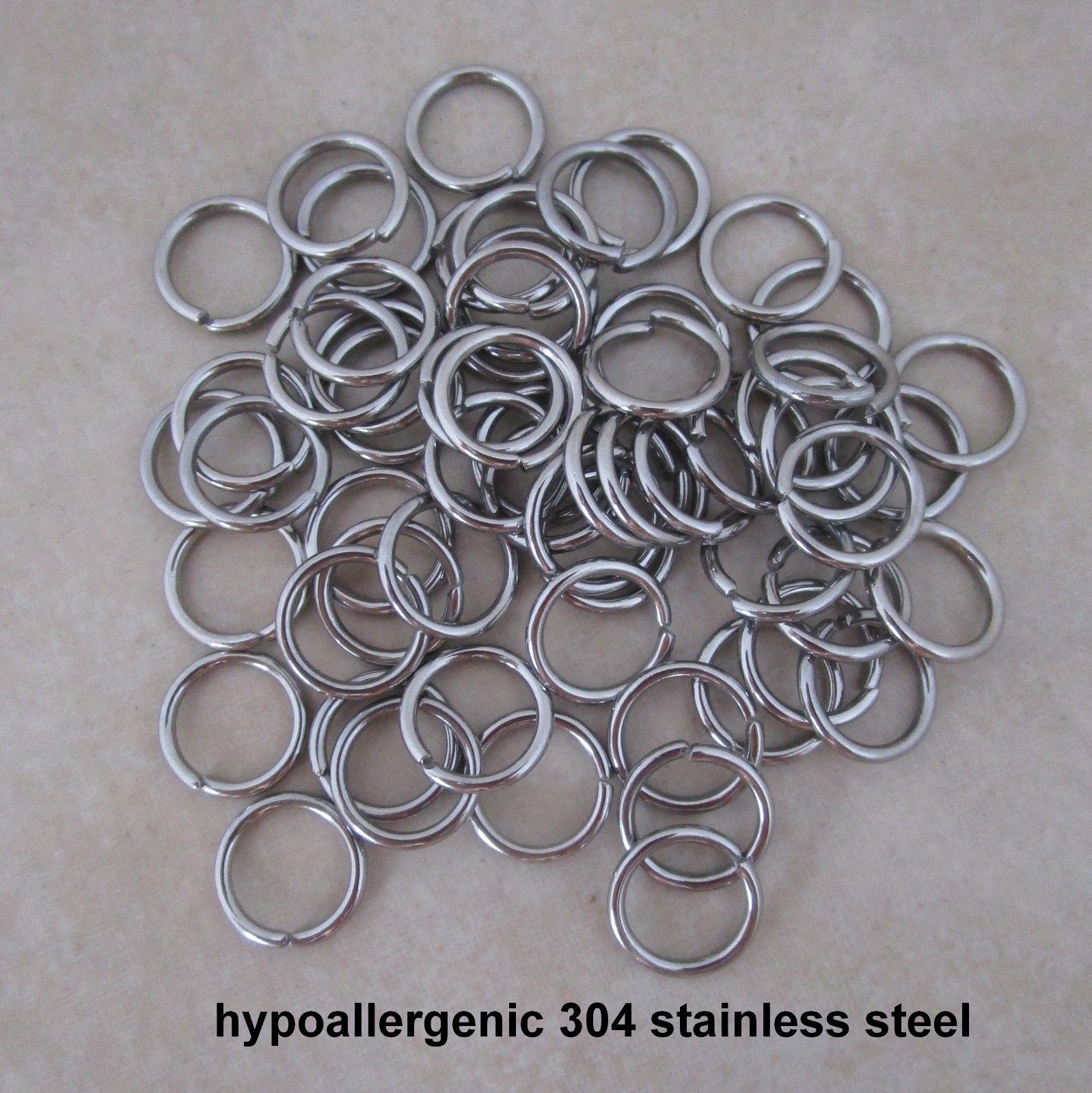 100 heavyweight stainless steel 10mm jump rings 16 gauge hypoallergenic