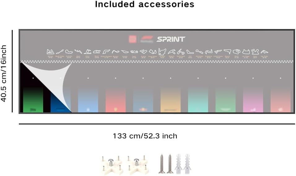 43" Aluminum Display wall mount for Entire LEGO Speed Champions F1 Collection
