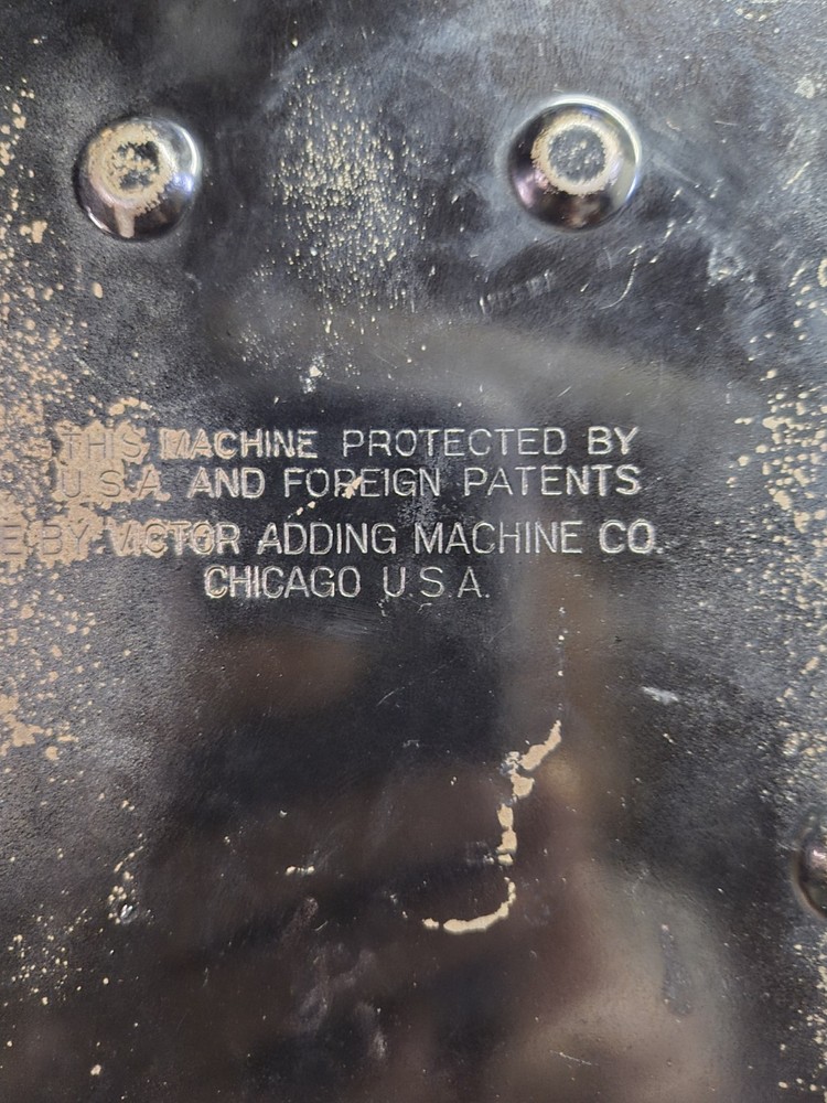 Vtg Victor Bakelite Adding Machine 7-8-0 581695 Black All Knobs/Buttons Works
