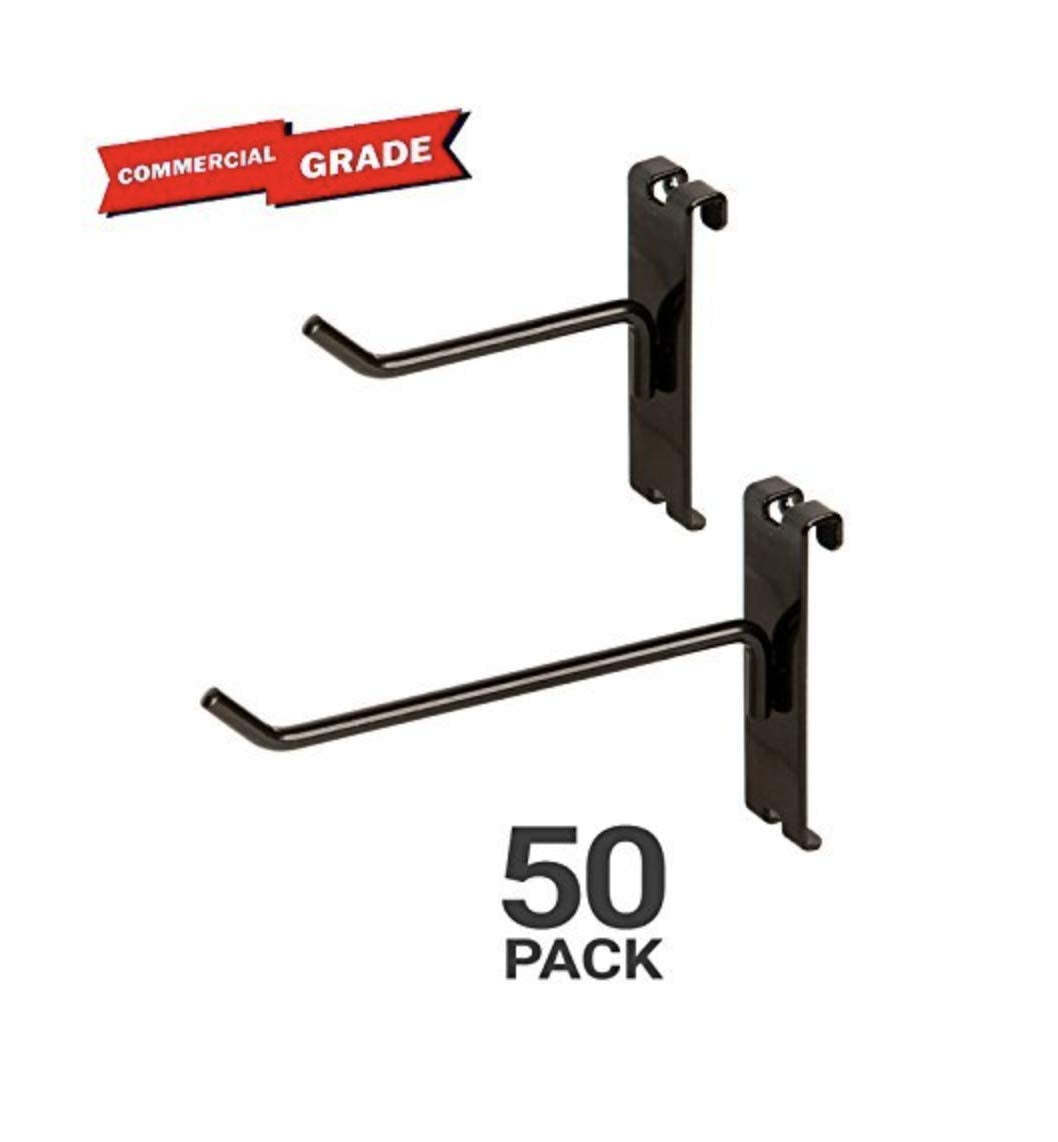 Gridwall Hooks Combo Pack of 25 - 4" Gridwall Hooks + 25 - 6" Gridwall Hooks - B