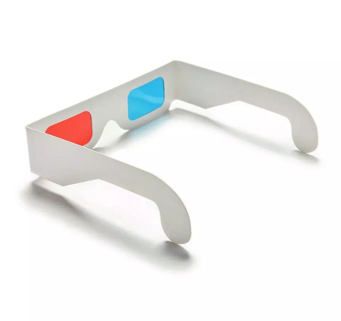 10 3D Glasses Universal Anaglyph Cardboard Paper Red Blue Cyan For Movie Cinema