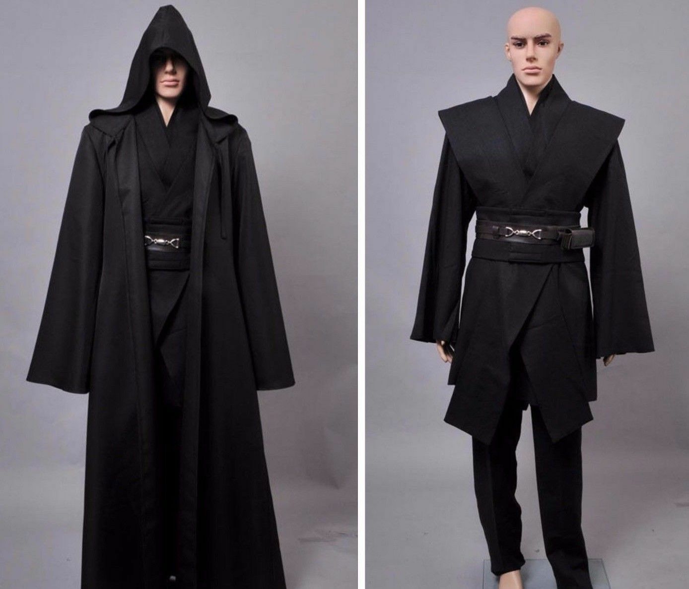 Dark Jedi Sith Darth Vader Black Costume Robe Cosplay Halloween