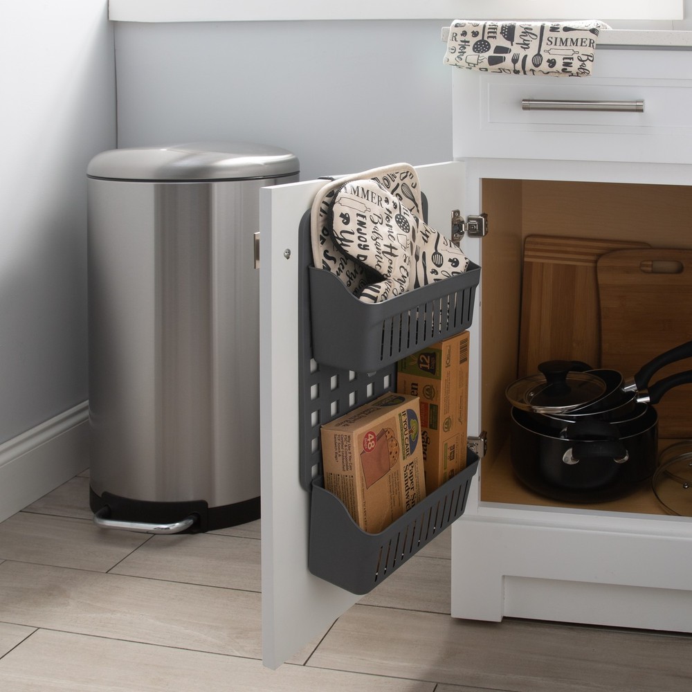 2 Tier Over The Cabinet Caddy Grey
