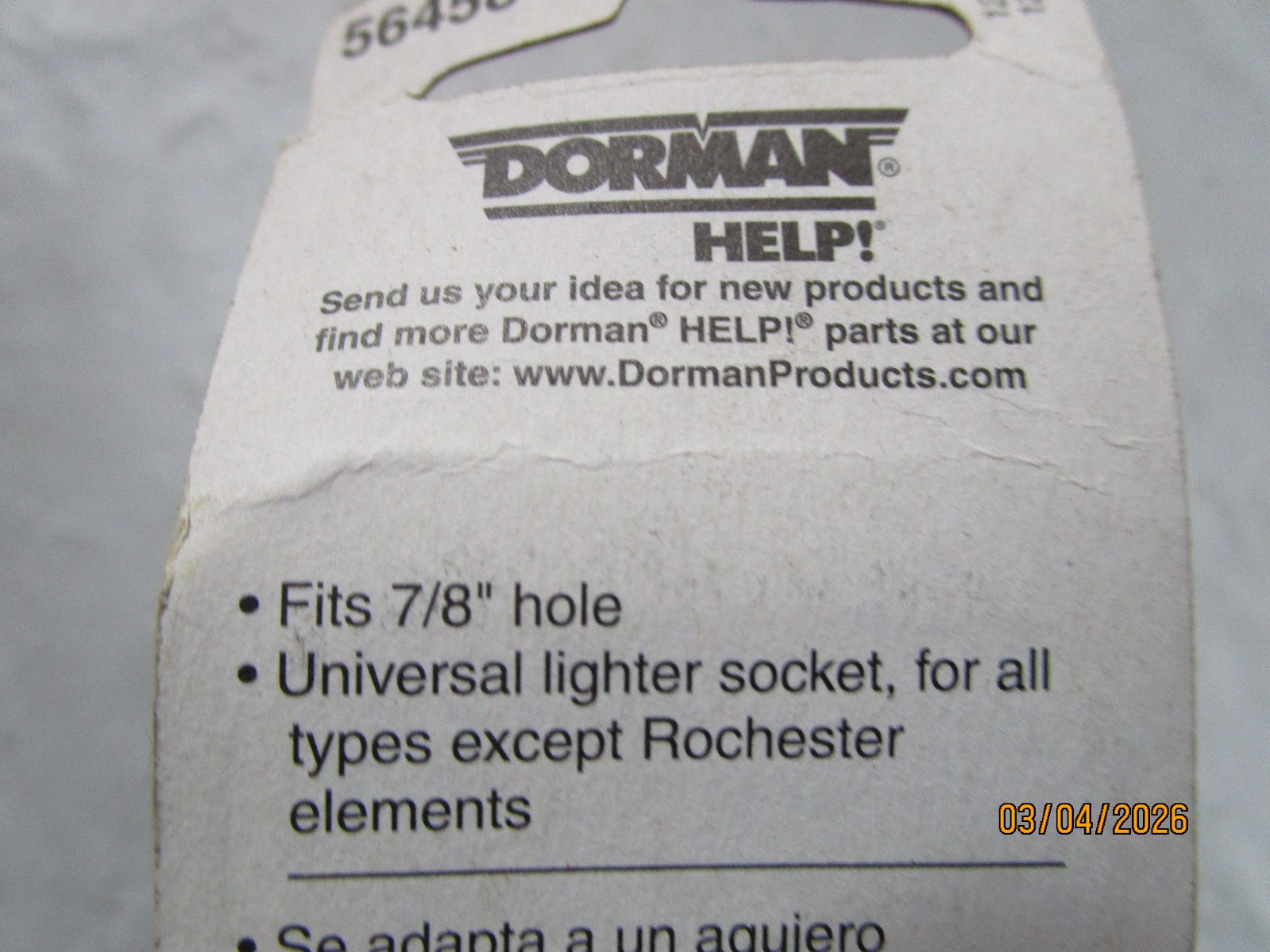 Cigarette Lighter Dorman 56458