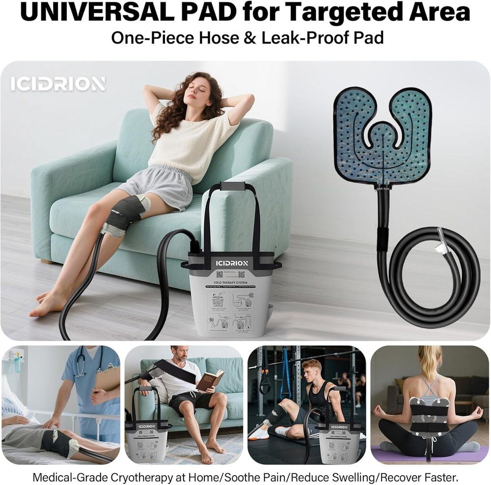 Portable Ice Machine for Post-Surgery Knee Relief, Adjustable Timer & Flow Rates