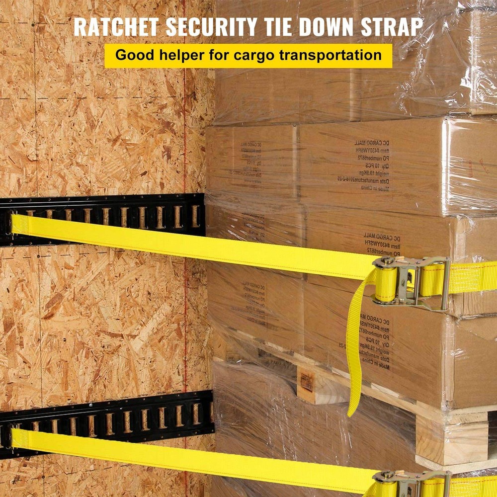 4400lb 2x15ft Polyester E Track Ratchet Strap 18PCS with Spring Fitting