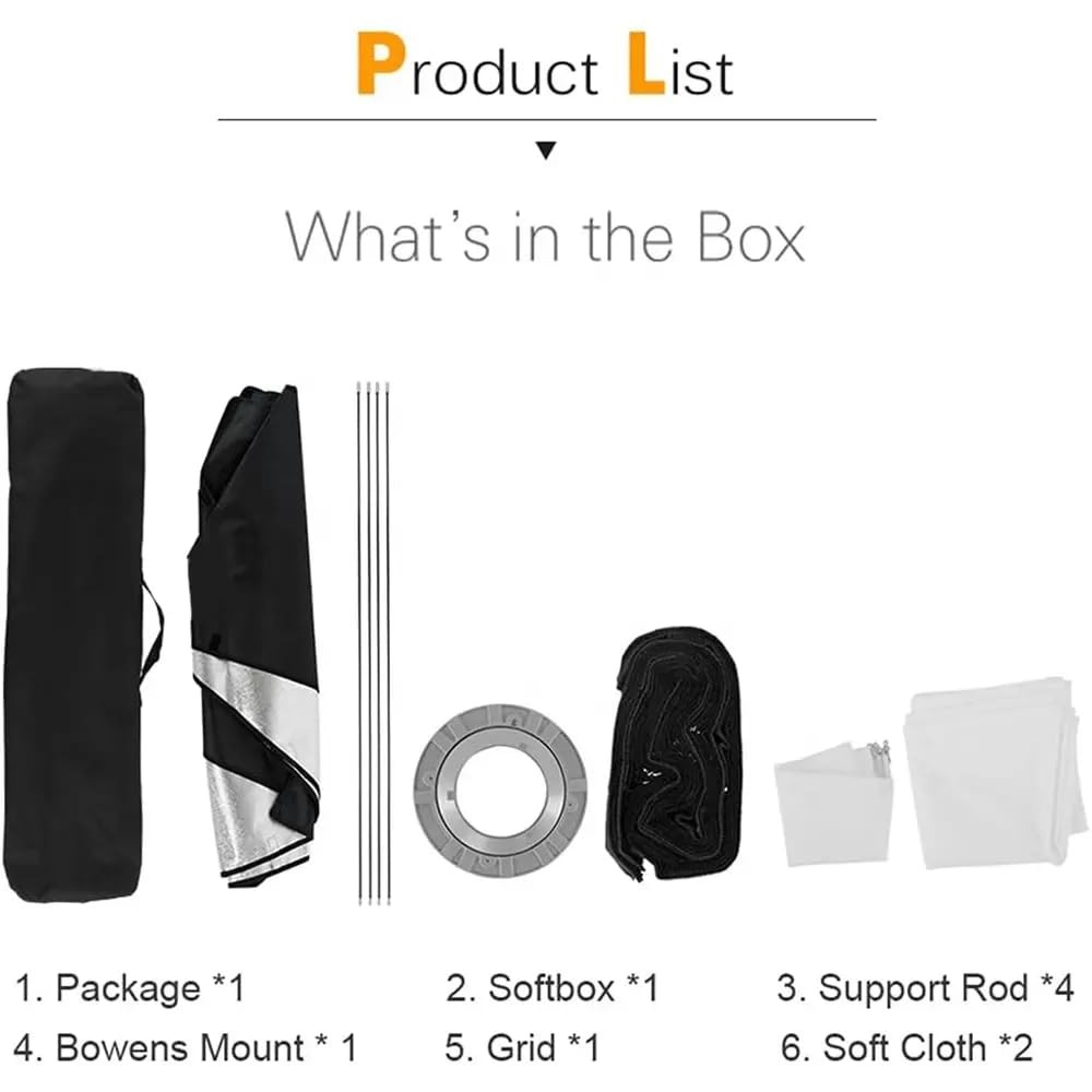 48" x 12" (120cm x 30cm) Quick Setup Foldable Rectangular Softbox with Bowens...