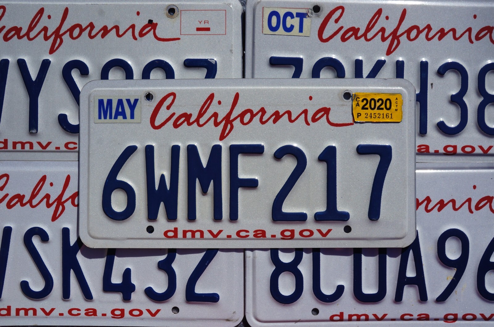 CALIFORNIA LICENSE PLATES - LIPSTICK Blue on White License Plate Tags