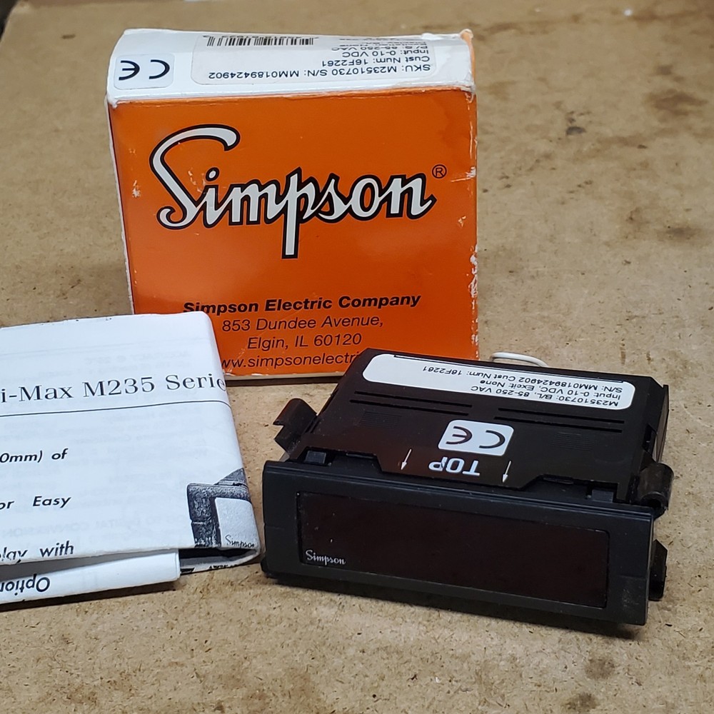 Simpson Electric M23510730 Mini-Max Panel Meter