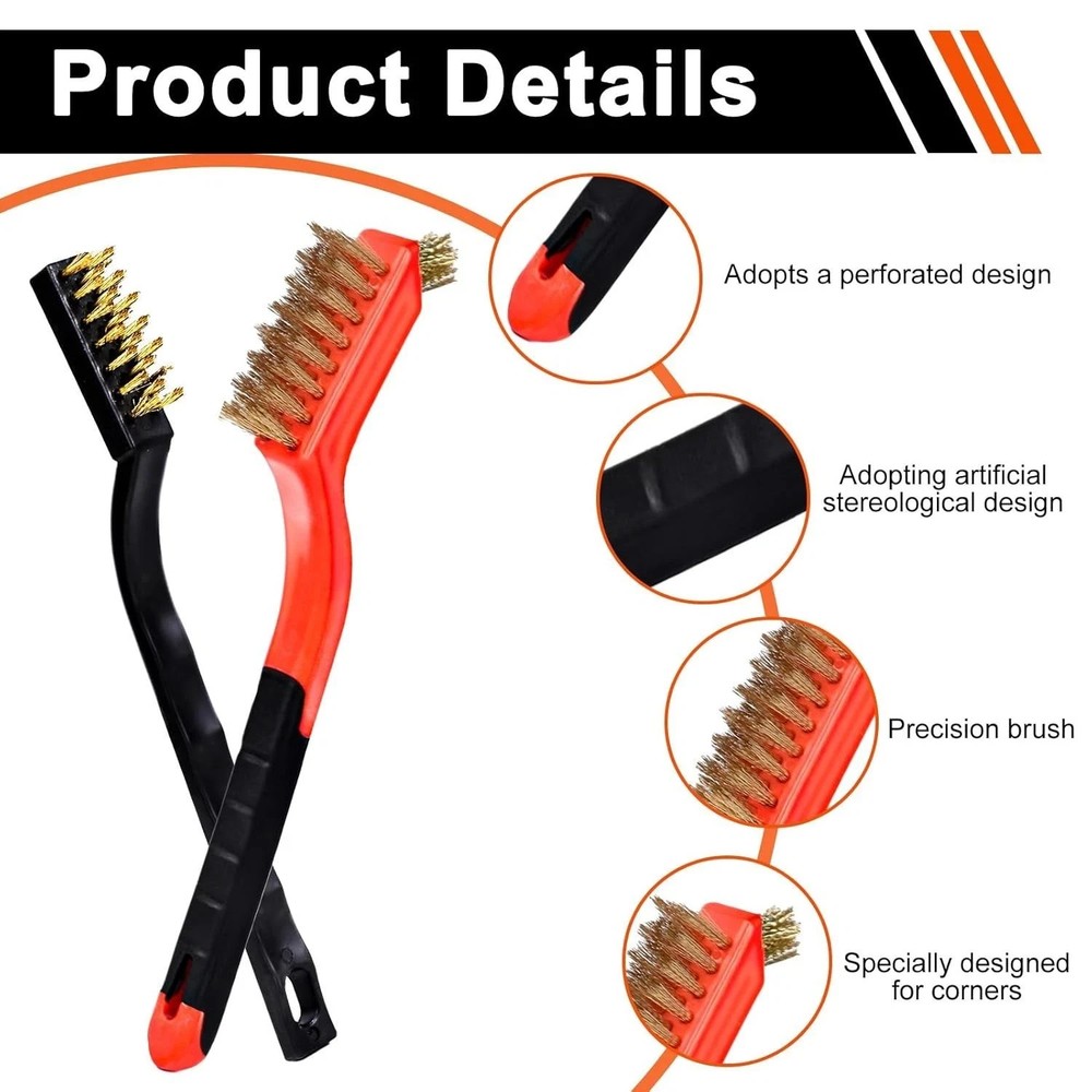 Wire Brush Set 6 Pcs Professional Wire Brushes for Cleaning Rust