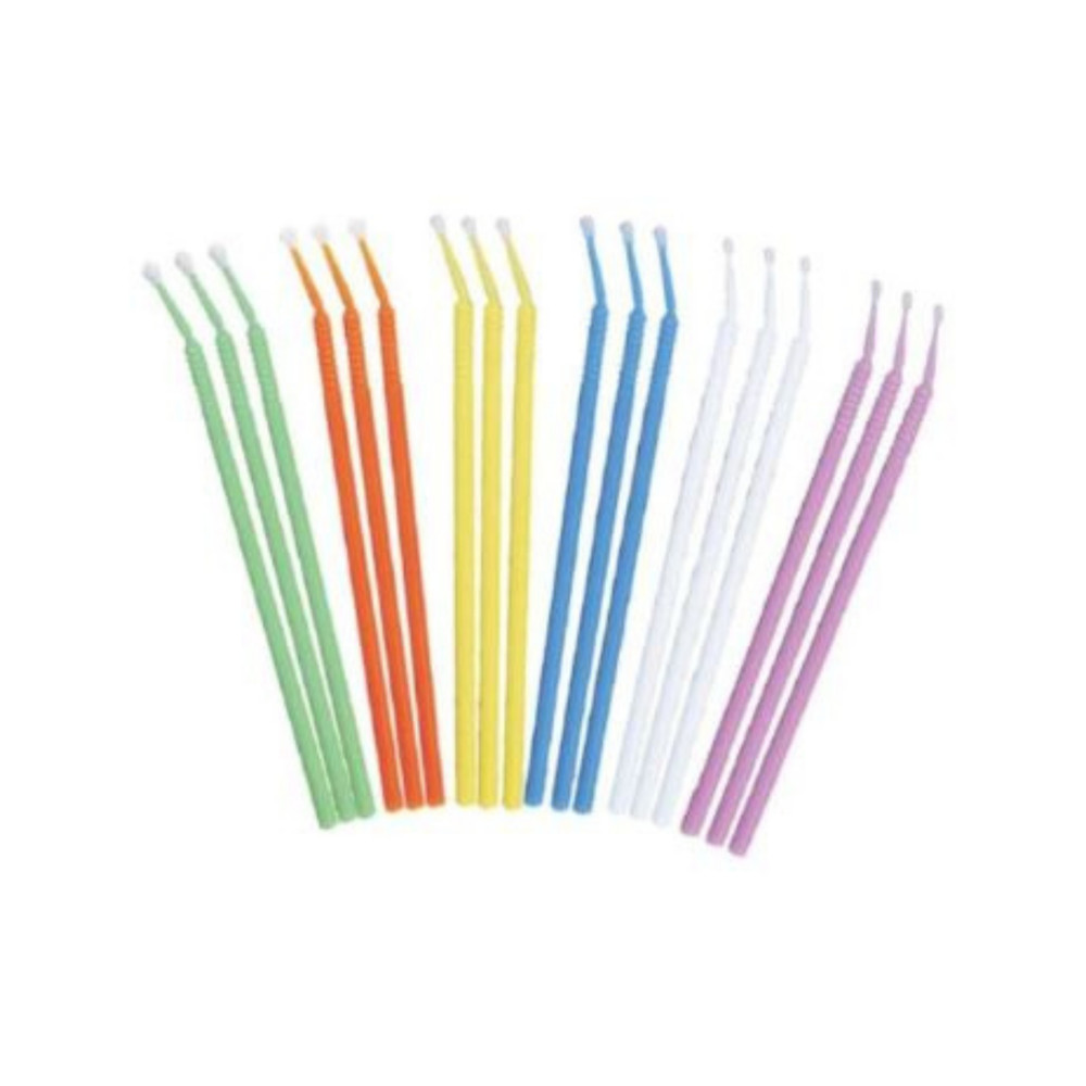 100Pc Dental Micro Applicator Tips Cleaning Brush Disposable Microbrush Bendable