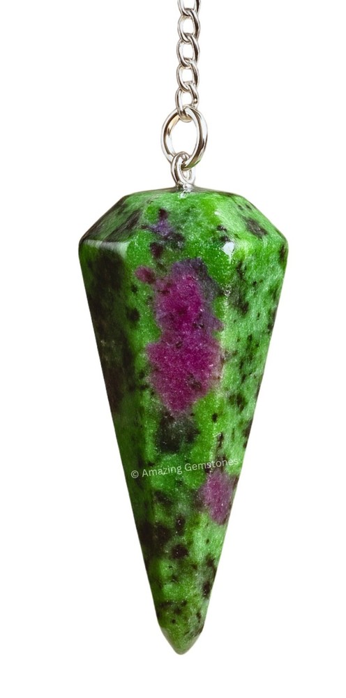 Ruby Zoisite Dowsing Crystal Pendulum