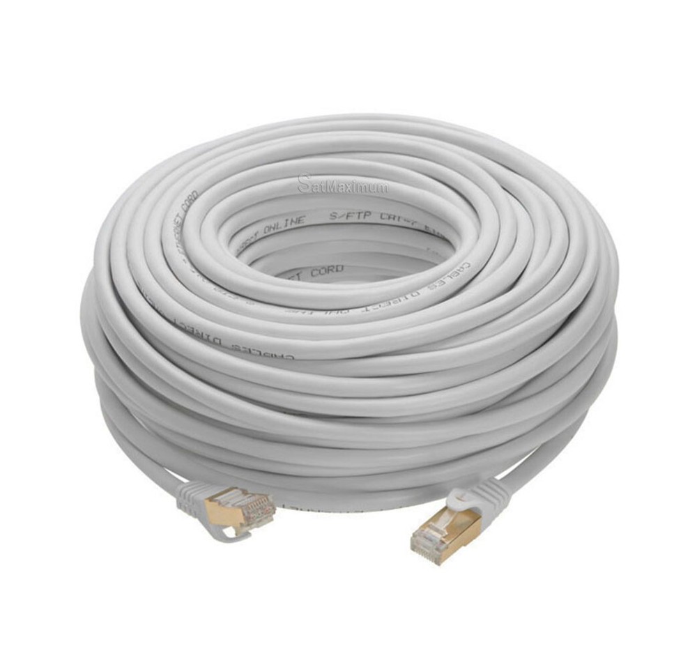Cat7 S/FTP Ethernet Patch Cord High Speed LAN Network Cable Gray 25ft -200ft LOT