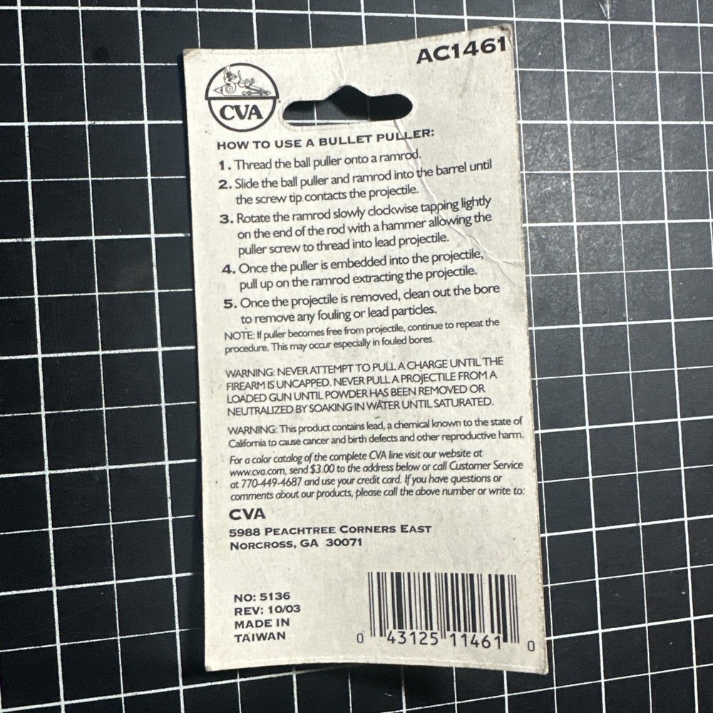 CVA Black Powder Products Muzzleloader Bullet Puller AC1461
