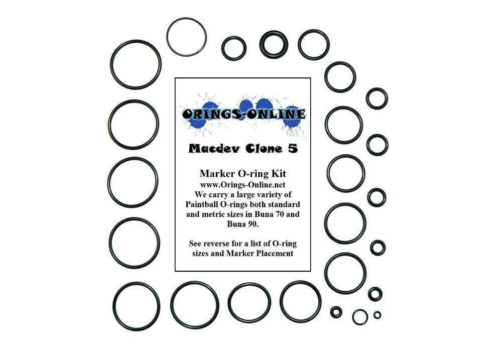 Macdev Clone 5 Paintball Marker O-ring Oring Kit x 2 rebuilds / kits