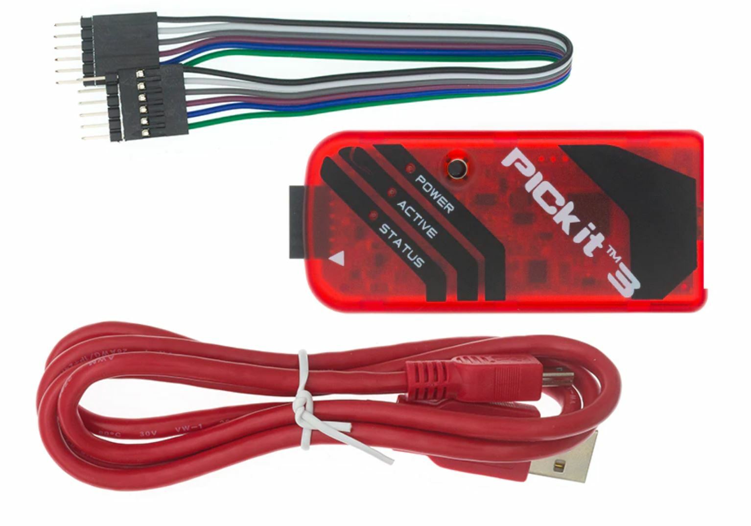 PICKit3 Microchip Programmer w/ USB cable, wires Pic Kit 3 and ICSP Socket