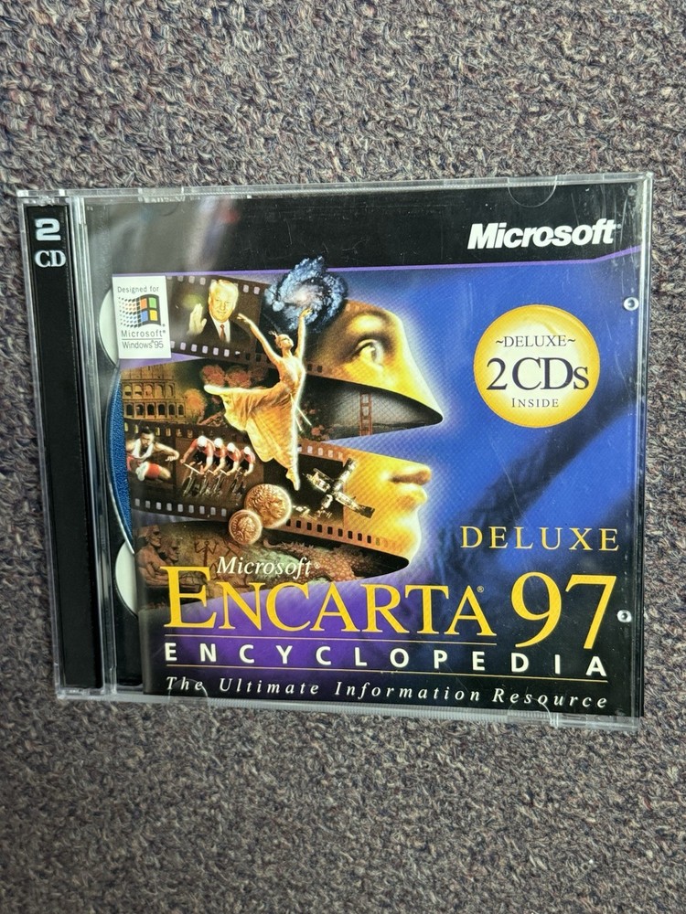 Microsoft Encarta 97 Encyclopedia Vintage Software CD-Rom Windows 95