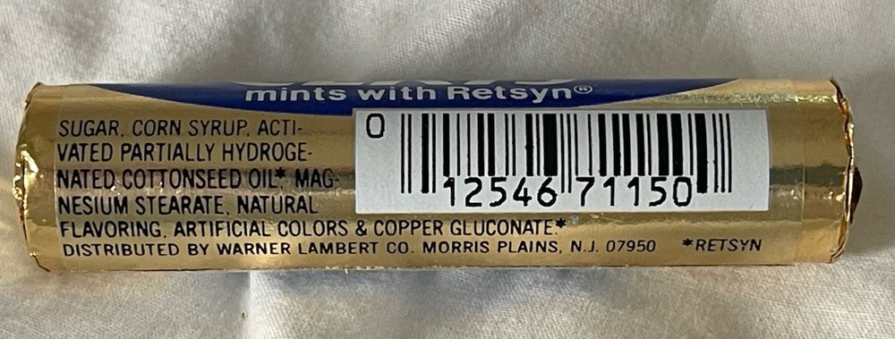Vintage CERTS PEPPERMINT MINT ROLL Unopened NOS