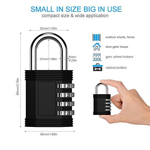 Locker Locks With Code 4 Digit Waterproof Combination Lock For Gym School Locker