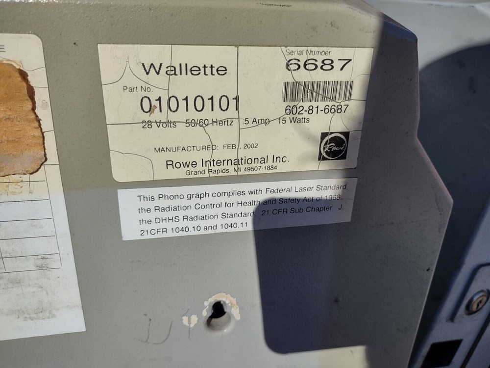 rowe ami wallete arcade jukebox wall mount remote jukebox pcb part #151