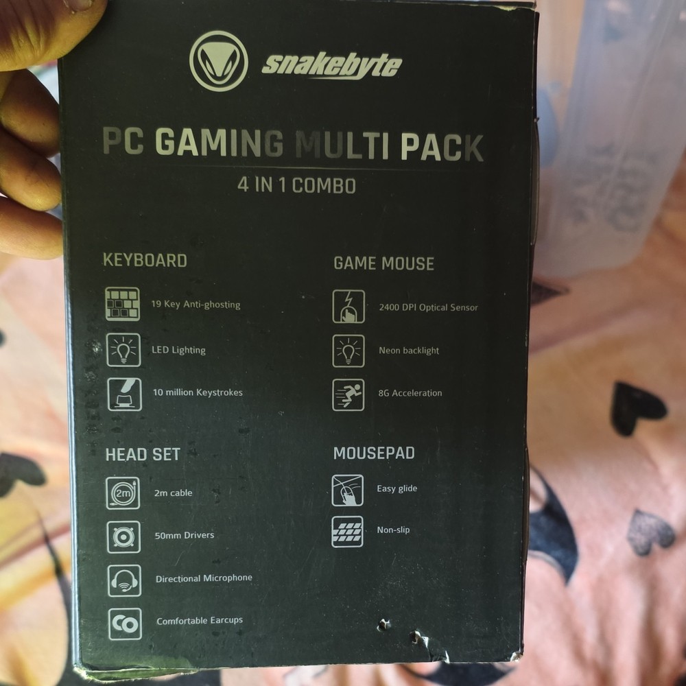 snakebyte PC Gaming Multi Pack 4in1 Combo Keyboard Mouse Headset Mousepad LED B…