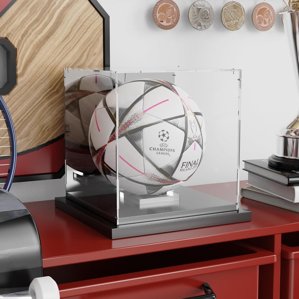 Soccer Ball Display Case Clear Acrylic Case,