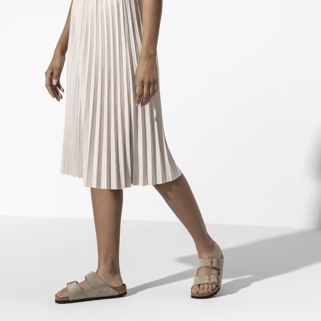 Birkenstock Arizona Soft Footbed Sandals Taupe Suede Leather Shoes EU37-45