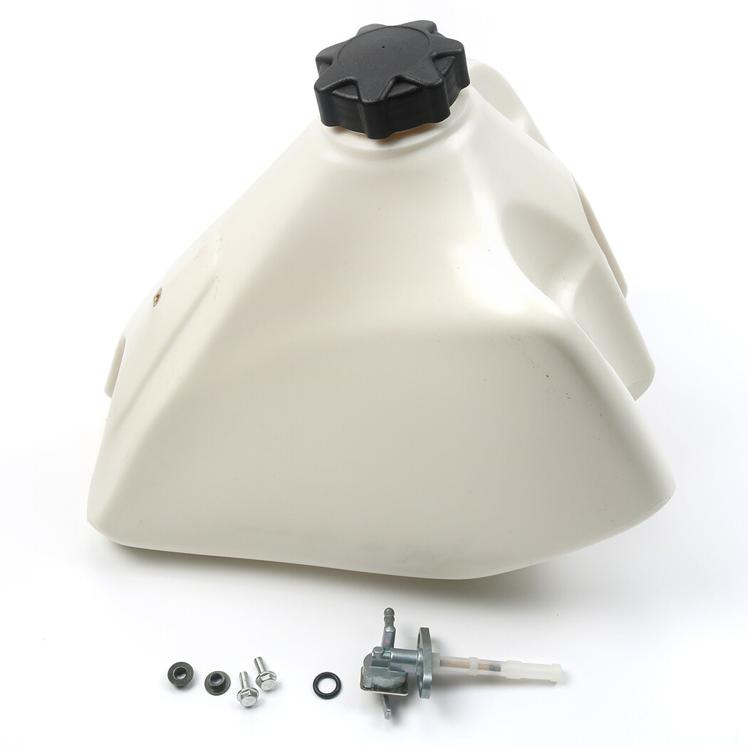 For Honda XR200R 1985-2002 Plastic Fuel Tank & Gas Cap Petcock Valve White