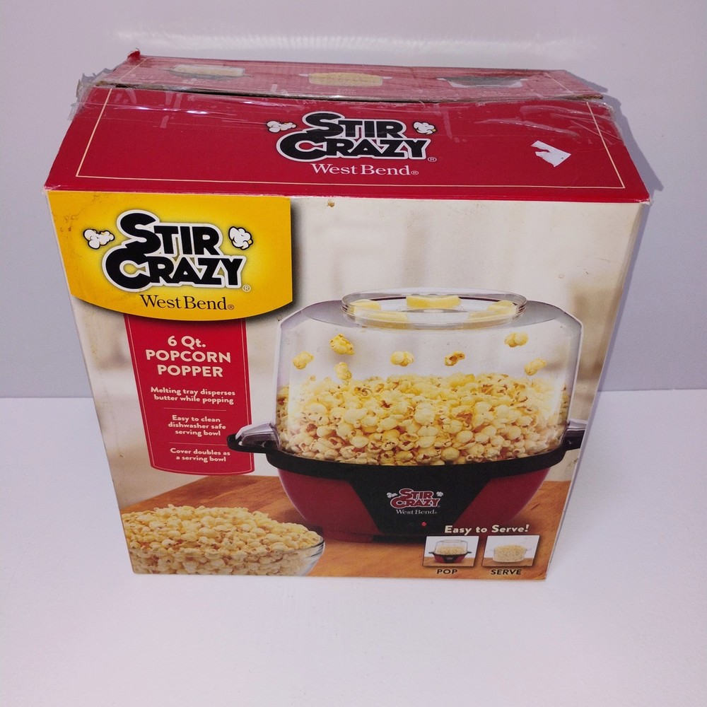 West Bend Stir Crazy 6 Quart Popcorn Popper