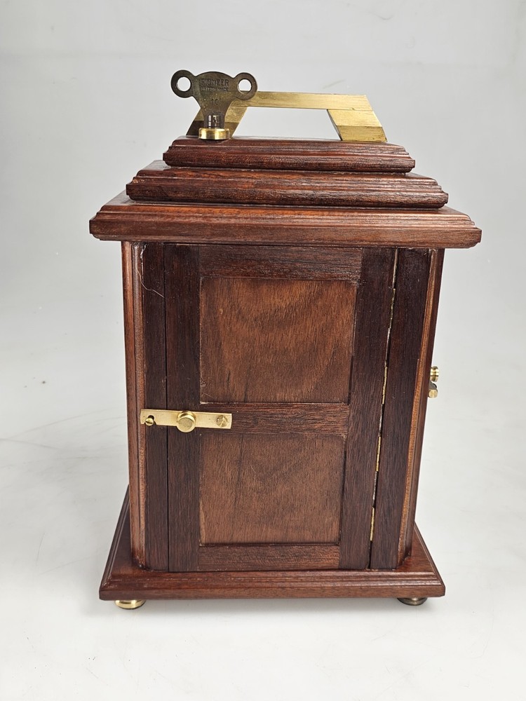 Rare Solid Oak 2 Bells Bracket Clock Chipping Sodbury