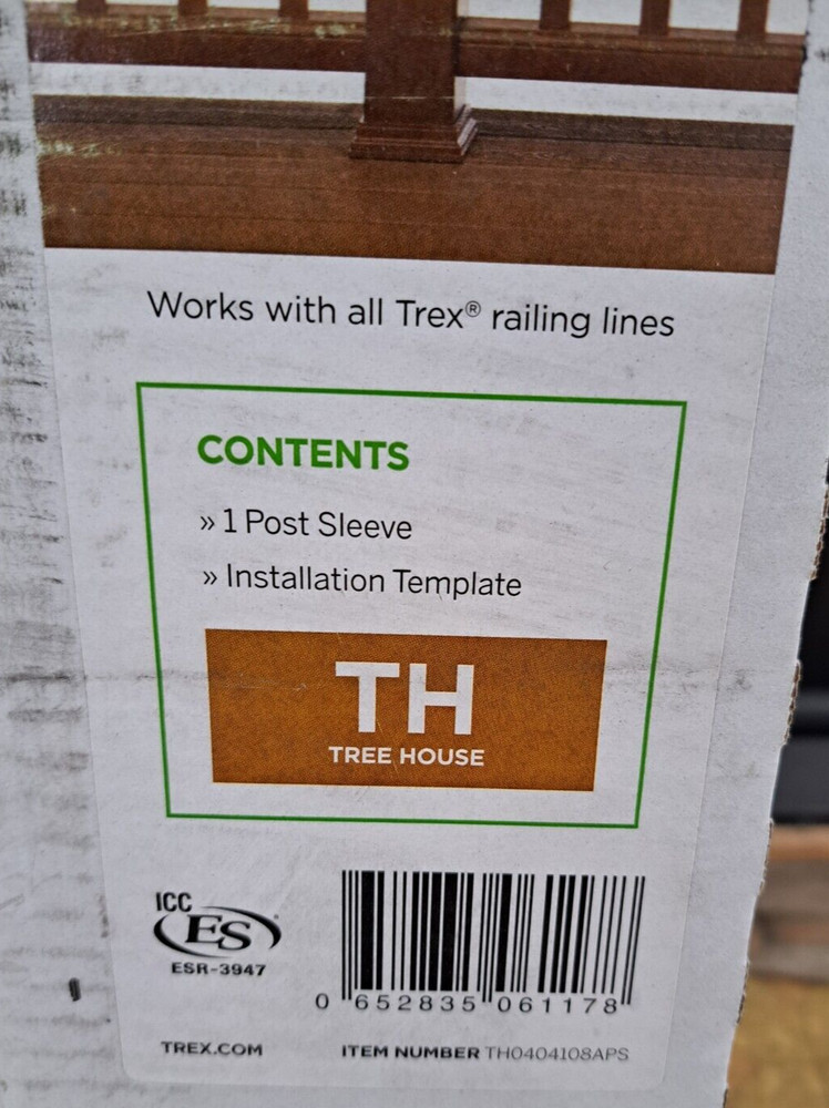 TREX TRANSCENDS 4 X 4 TREE HOUSE 39" COMPOSITE DECK POST SLEEVE