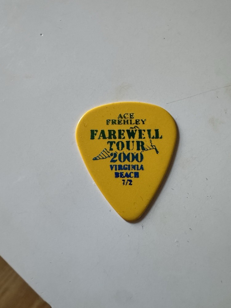 Rare KISS Ace Frehley Farewell Tour 2000 Guitar pick Signature Used