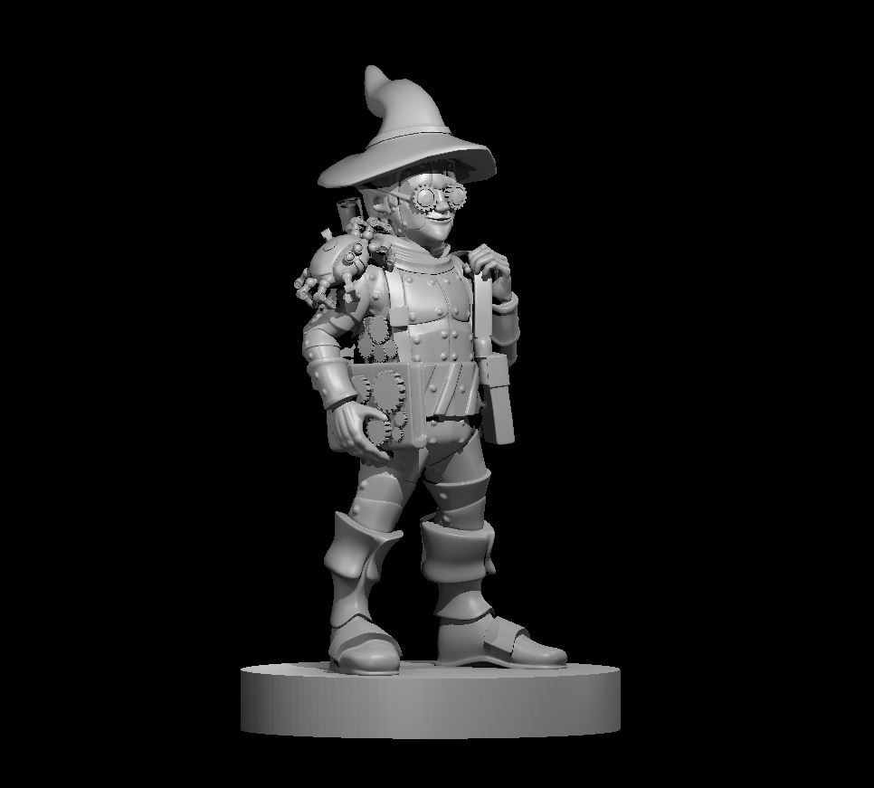 Clockwork Gnome Wizard Mage NPC Robot 28mm Scale DND D&D Tabletop Mini