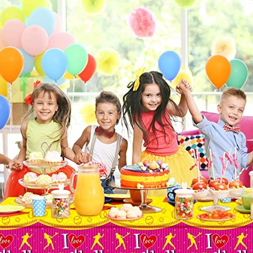 3 Pcs Softball Tablecloth Party Decorations Softball Rectangle Plastic