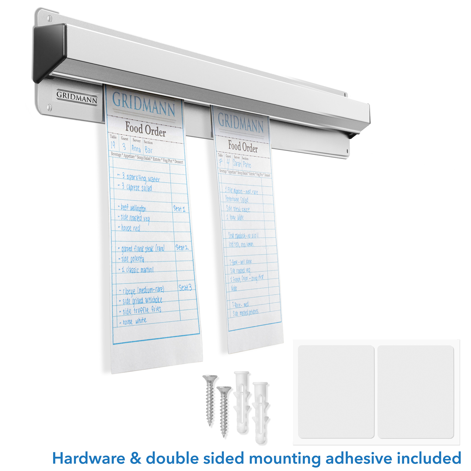 Slide Check Racks, Aluminum Ticket Holders for Restaurant Kitchen Food Orders