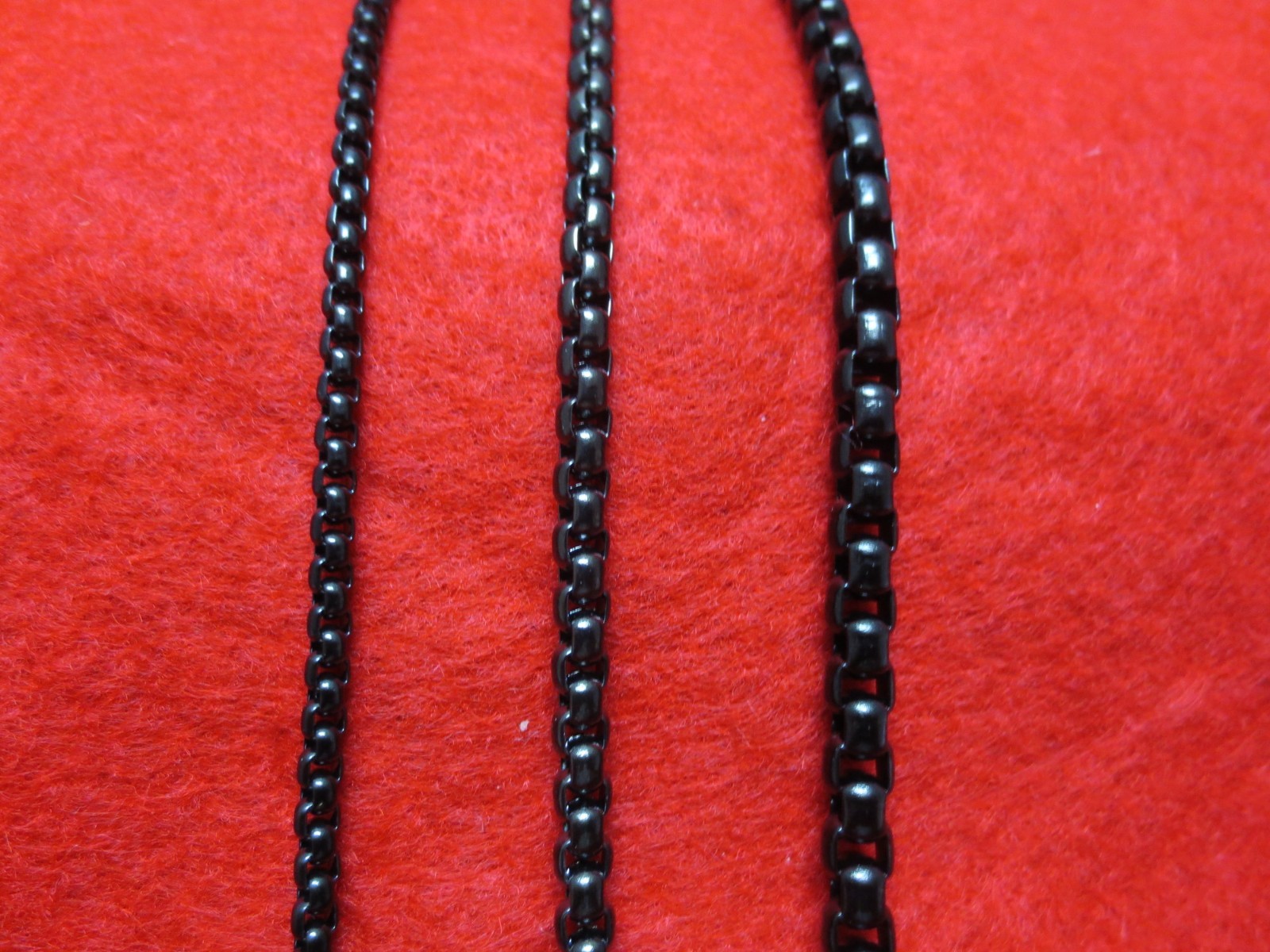 16"-60" 3/4/5MM BLACK PLATED STAINLESS STEEL SMOOTH BOX ROPE CHAIN NECKLACE -Bk