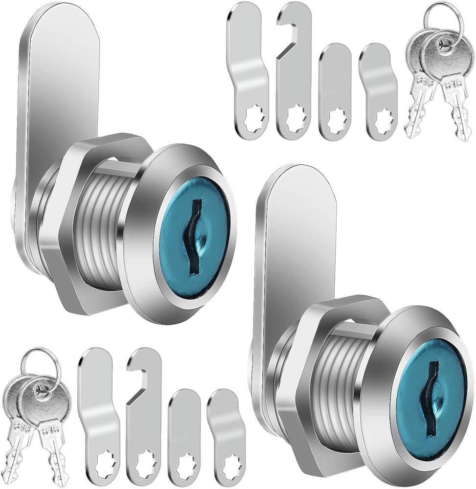 2 PCS Mailbox Locks, Mailbox Lock 16 Mm, Comes with 4 Different Lock Plates, Sec