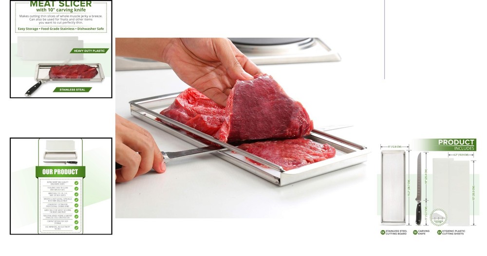 Ultimate Beef Jerky Slicer with Adjustable Board - Effortless Slicing Experience